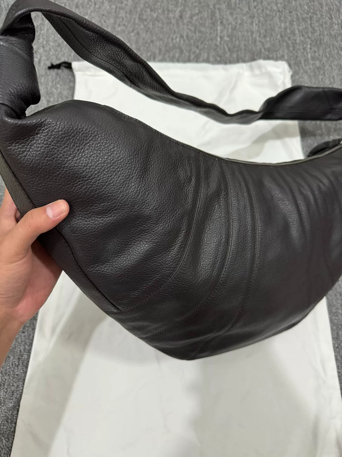 LEMAIRE Croissant Bag In Leather | Black