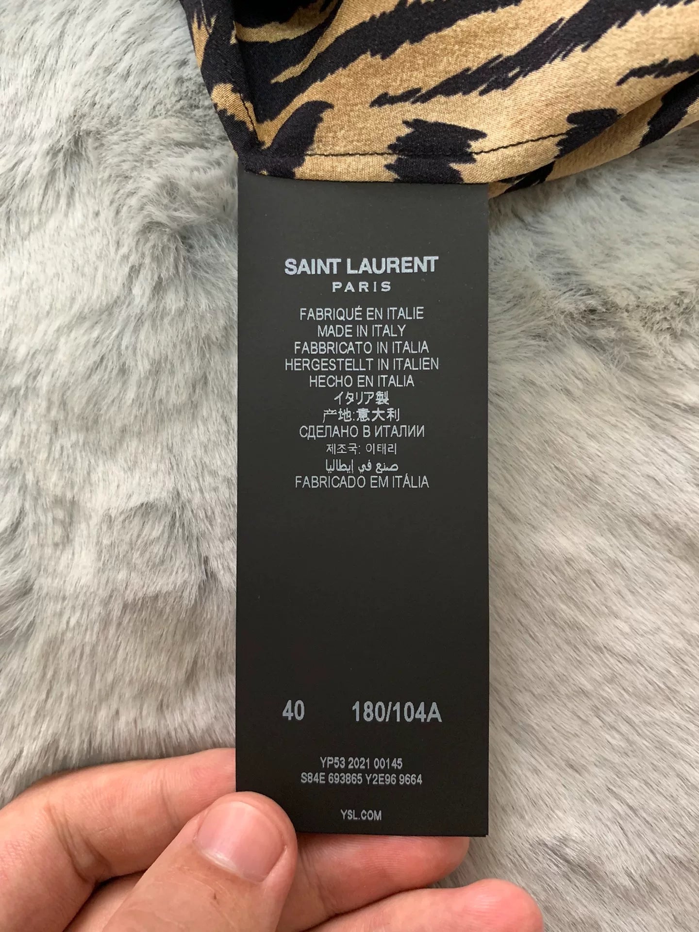 Saint Laurent 22SS Silk Pocket All-Over Print Shirt