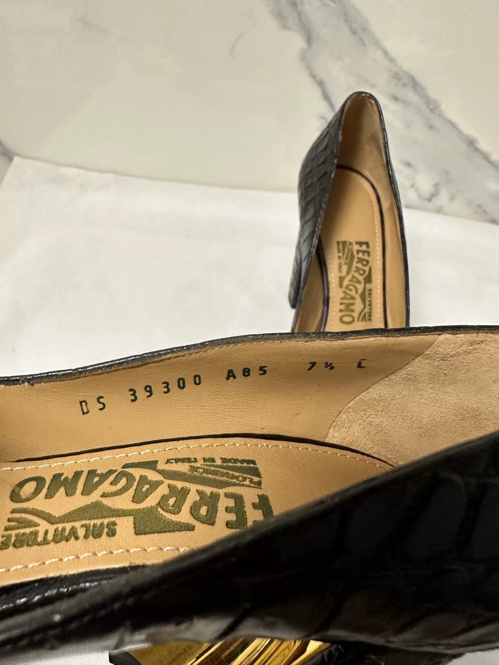 Ferragamo crocodile print Heels
