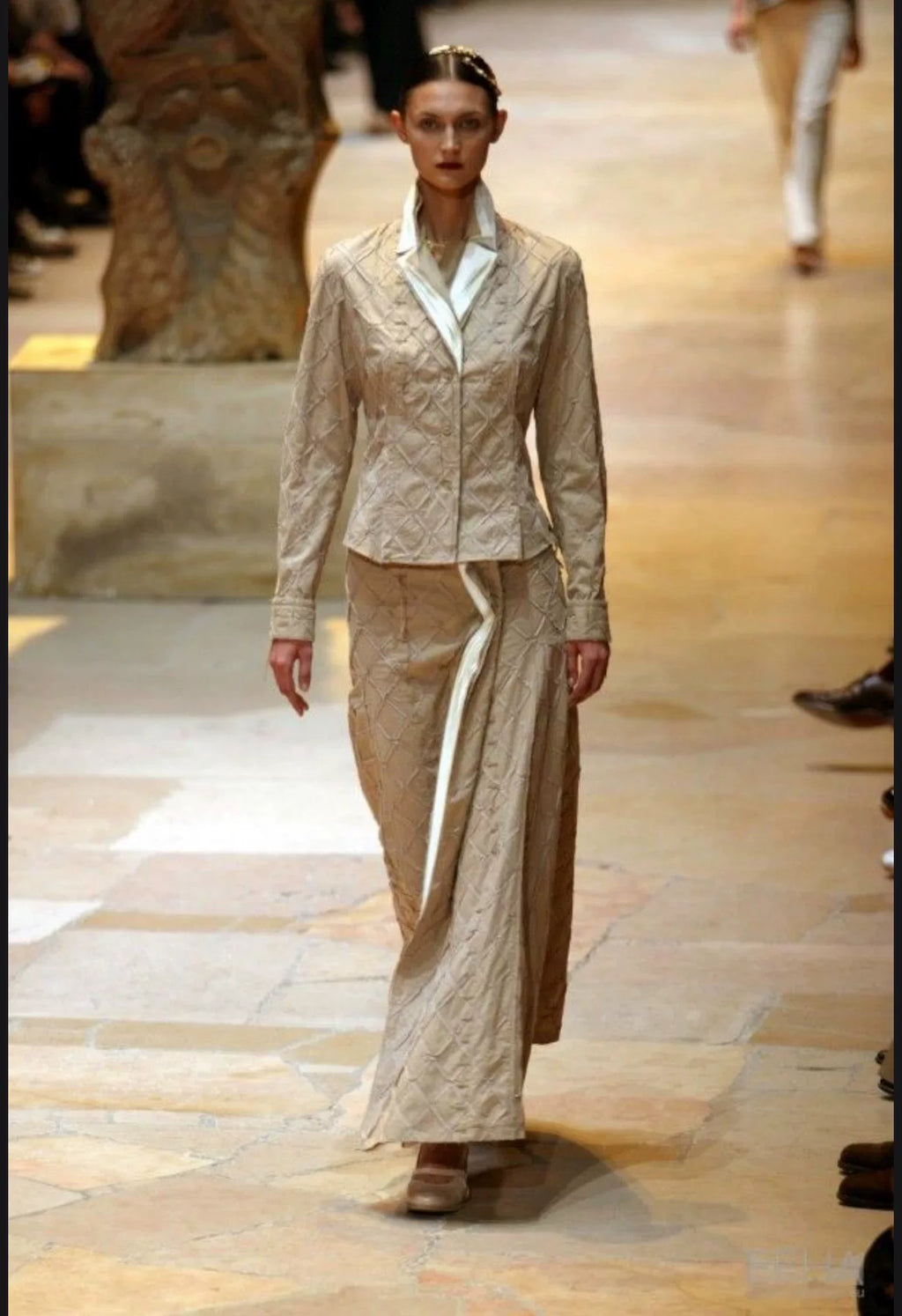 Issey Miyake Deconstructed Pleated Cotton Skirt