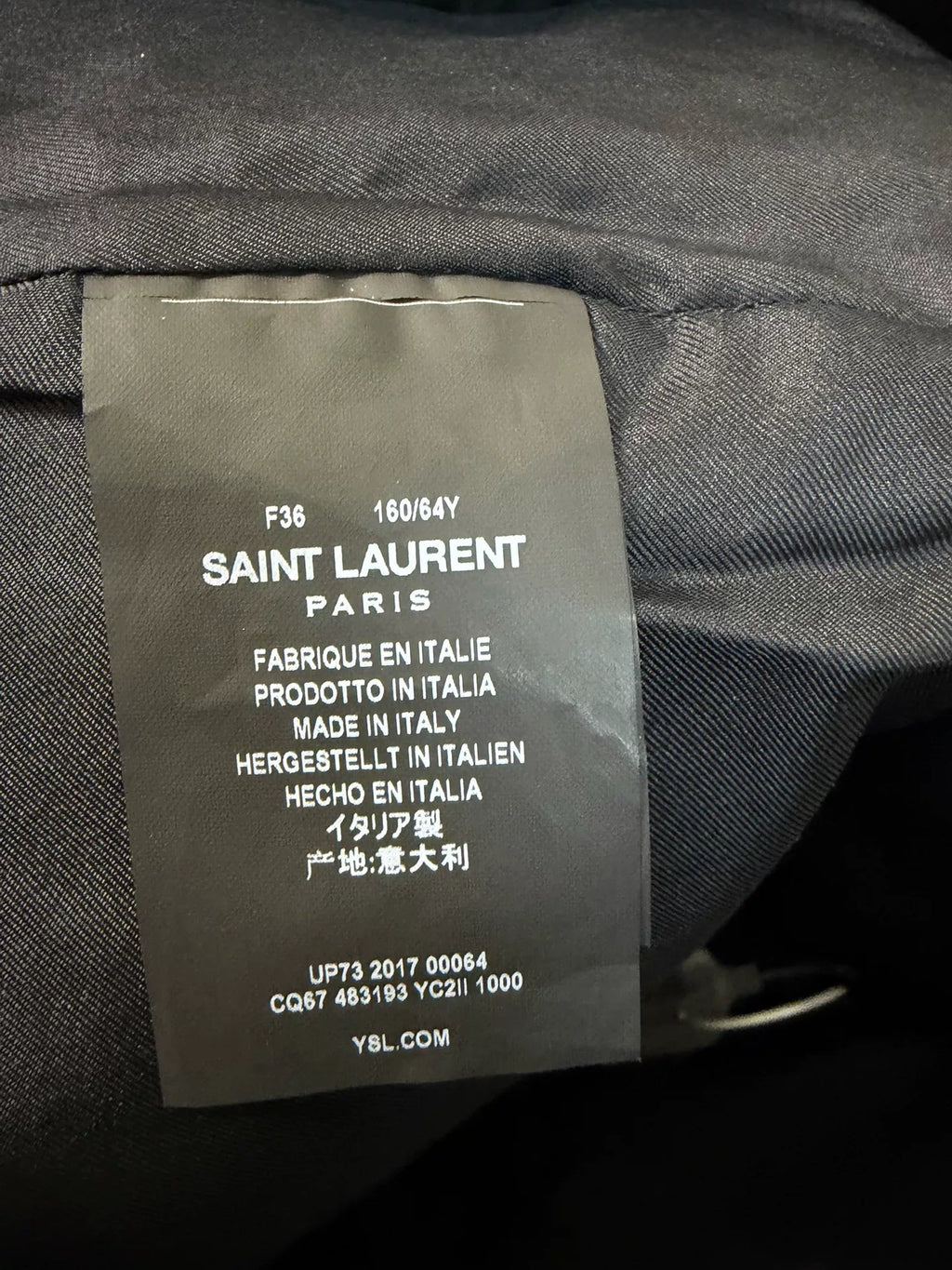 Saint Laurent Black crocodile‑pattern Leather Skirt