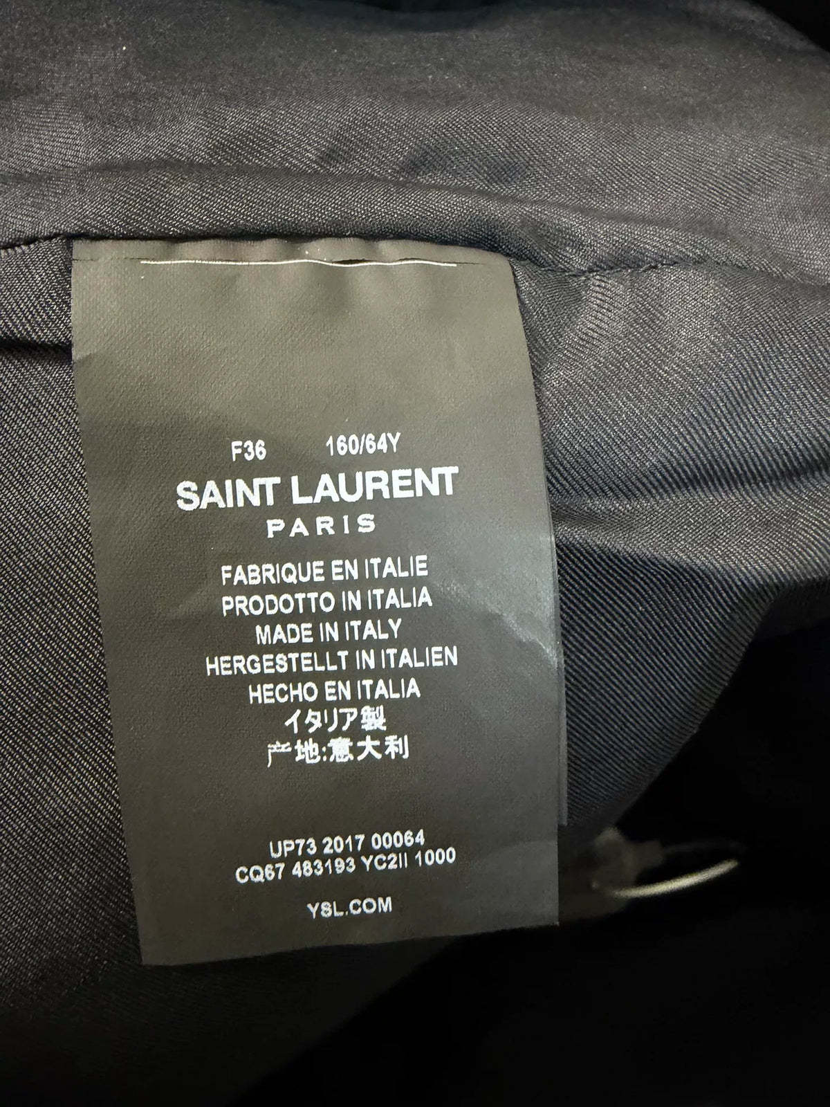 Saint Laurent Black crocodile‑pattern Leather Skirt