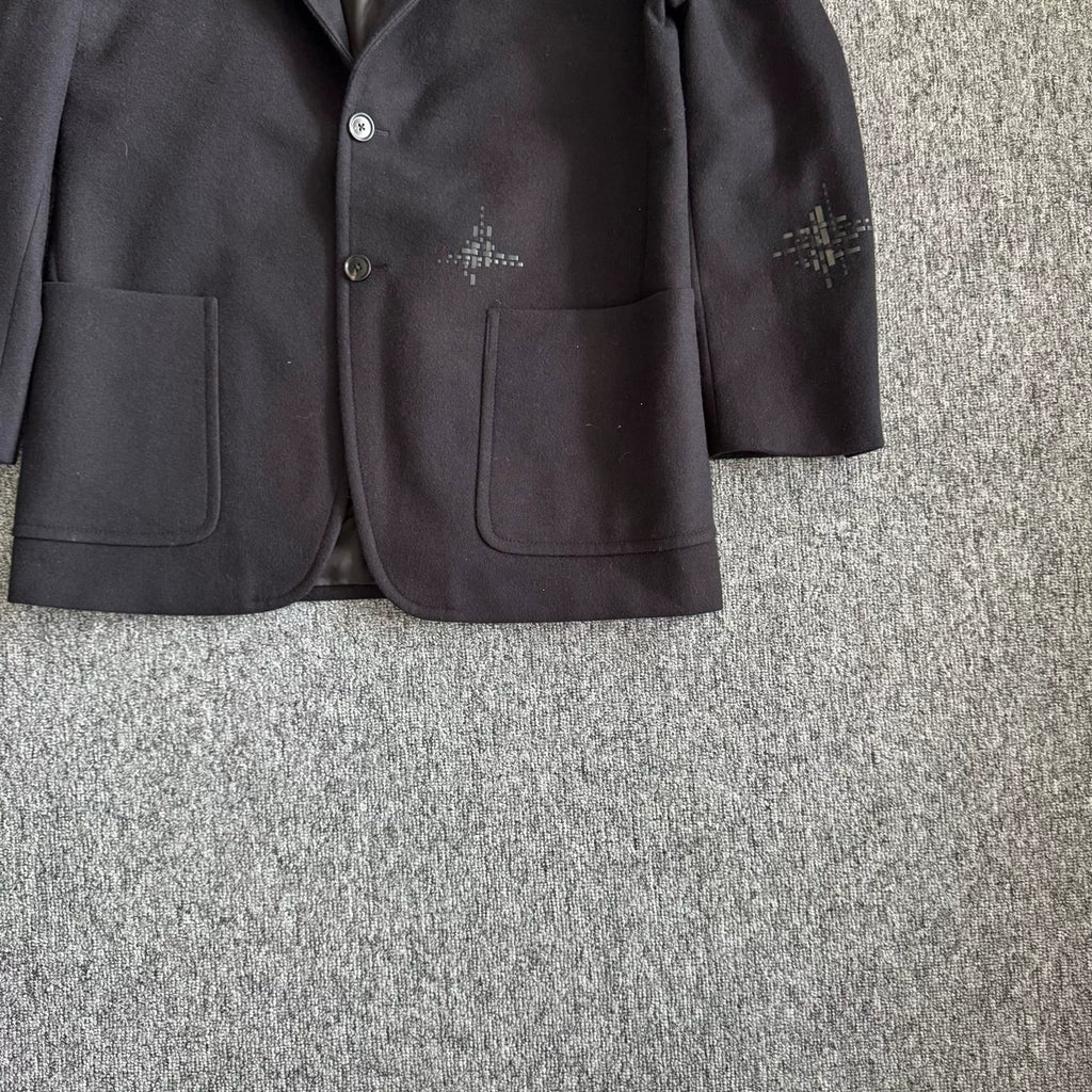 Hermes Pieced Leather Cashmere Coat