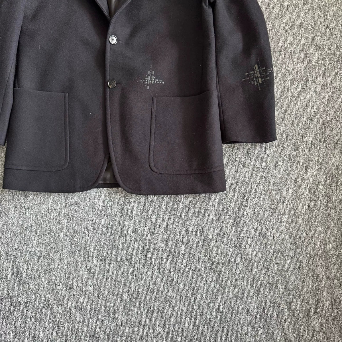 Hermes Pieced Leather Cashmere Coat