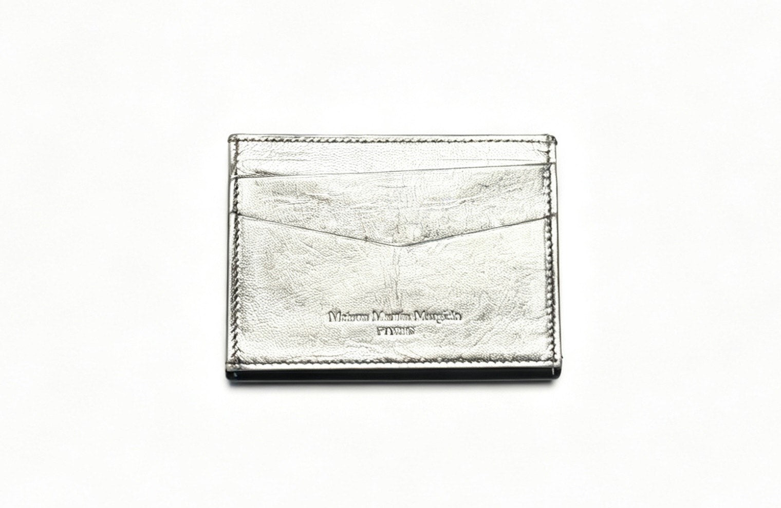 Maison Martin Margiela Silver Metallic Leather Wallet