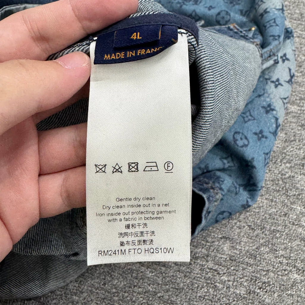 Louis Vuitton Blue Gradient Monogram Denim Short Sleeve Top