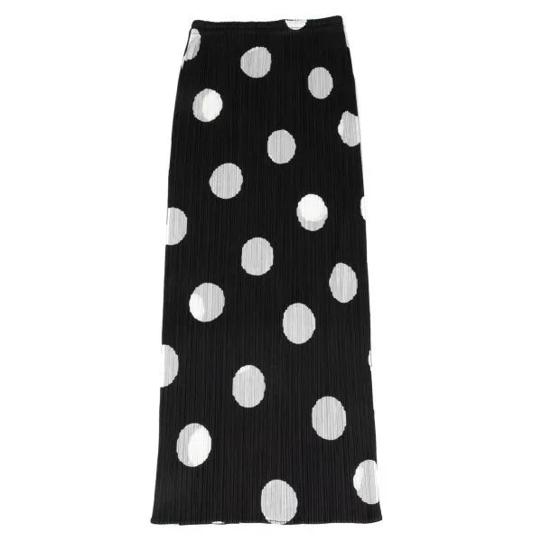 Issey Miyake Vintage Black Polka Dot Pleated Skirt