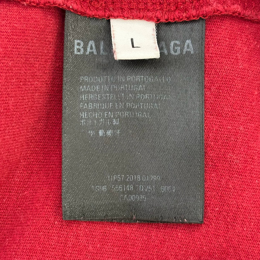 Balenciaga Red Double B Wheat Print Short Sleeve T-Shirt