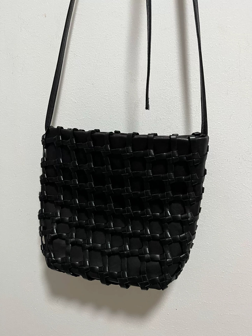 Ann Demeulemeester Woven Crossbody Black Bag