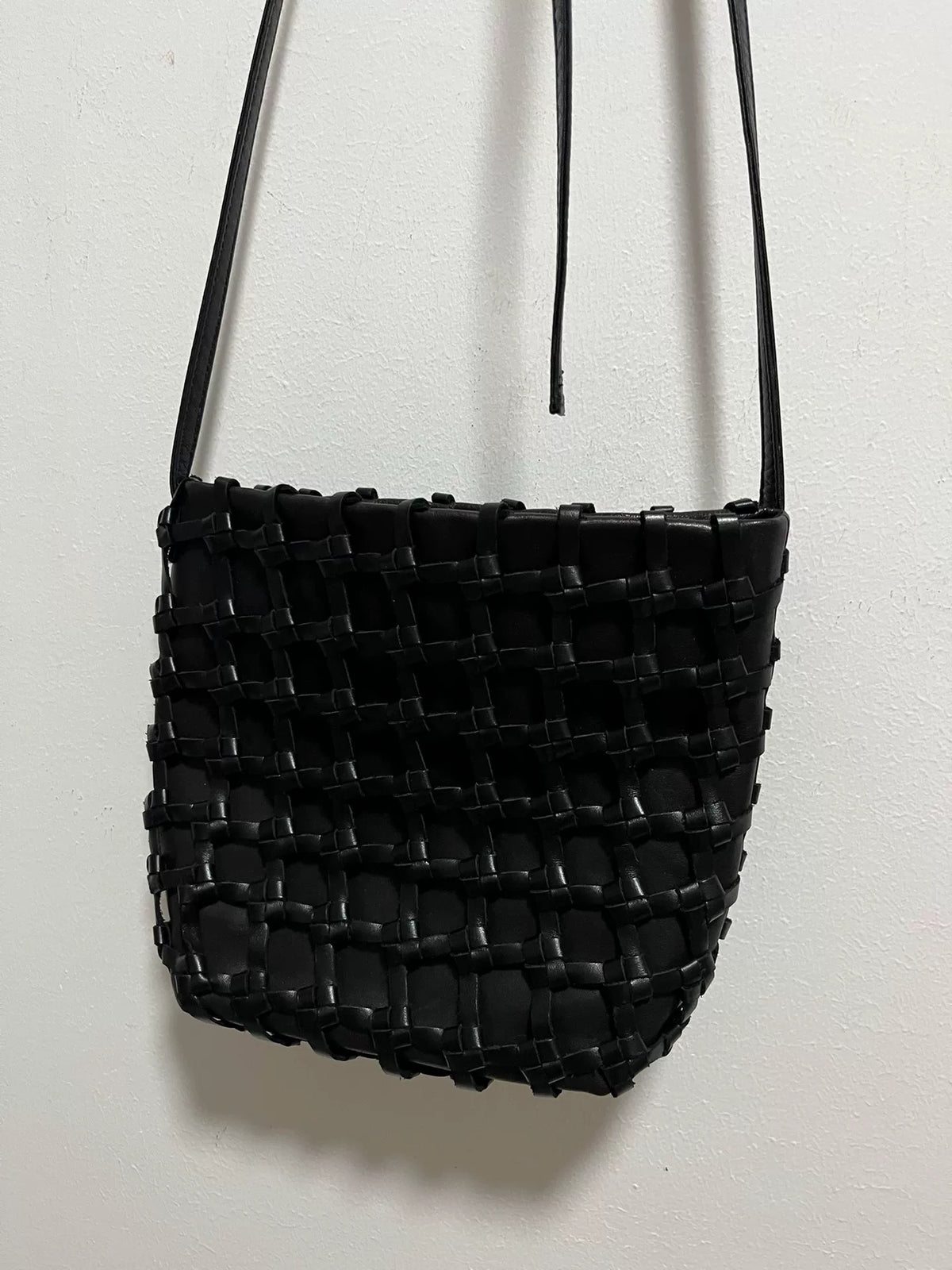 Ann Demeulemeester Woven Crossbody Black Bag