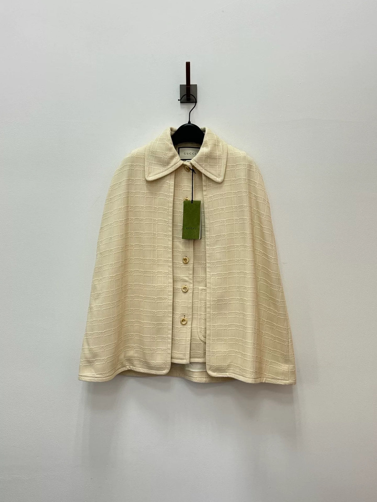 Gucci Off-White Plaid Detachable Cape Vest