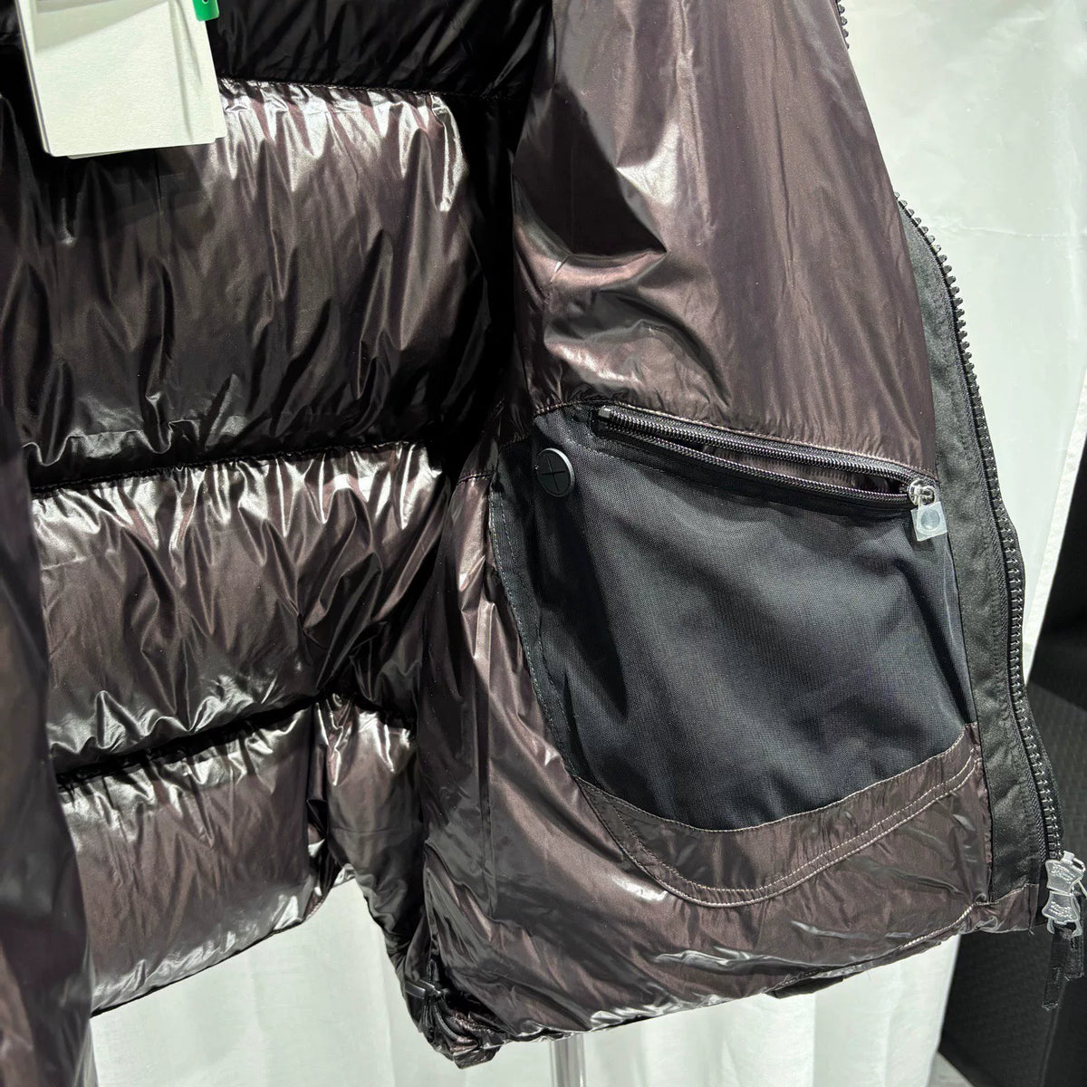 Burberry Black Brown Nylon Stand-Collar Zip-Up Puffer Jacket
