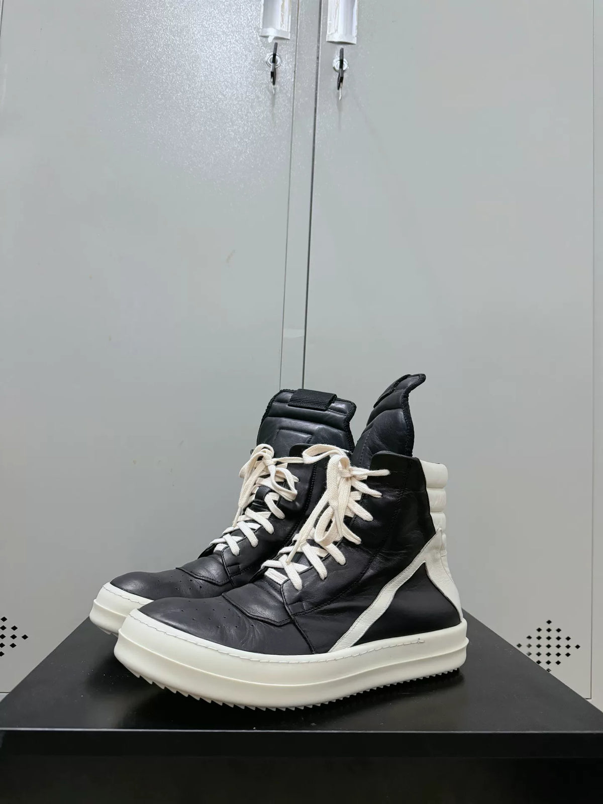 Rick Owens Black and White Inverted-Triangle Sneakers