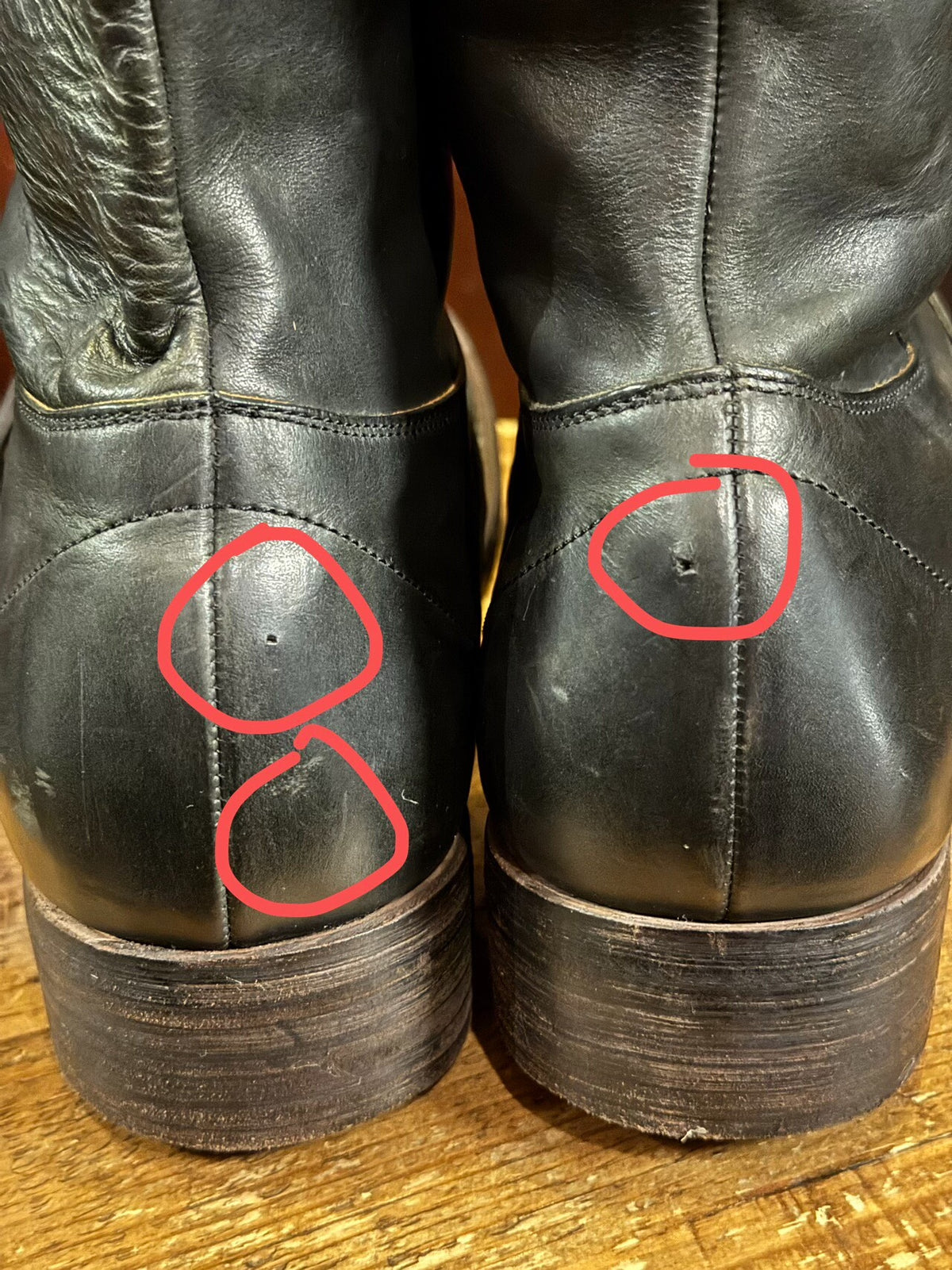 Devoa Season Black Buckle Engineer Lambskin Boots