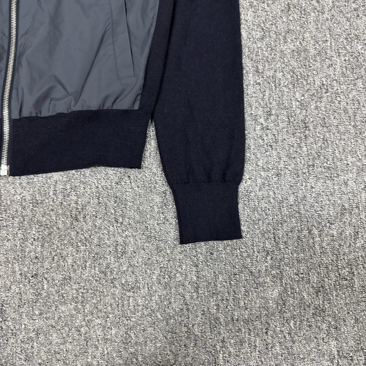 Louis Vuitton LV monogram logo knit patchwork zip-up jacket