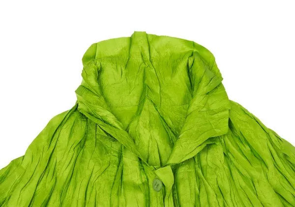 Issey Miyake Vintage Green Twisted Pleated Top