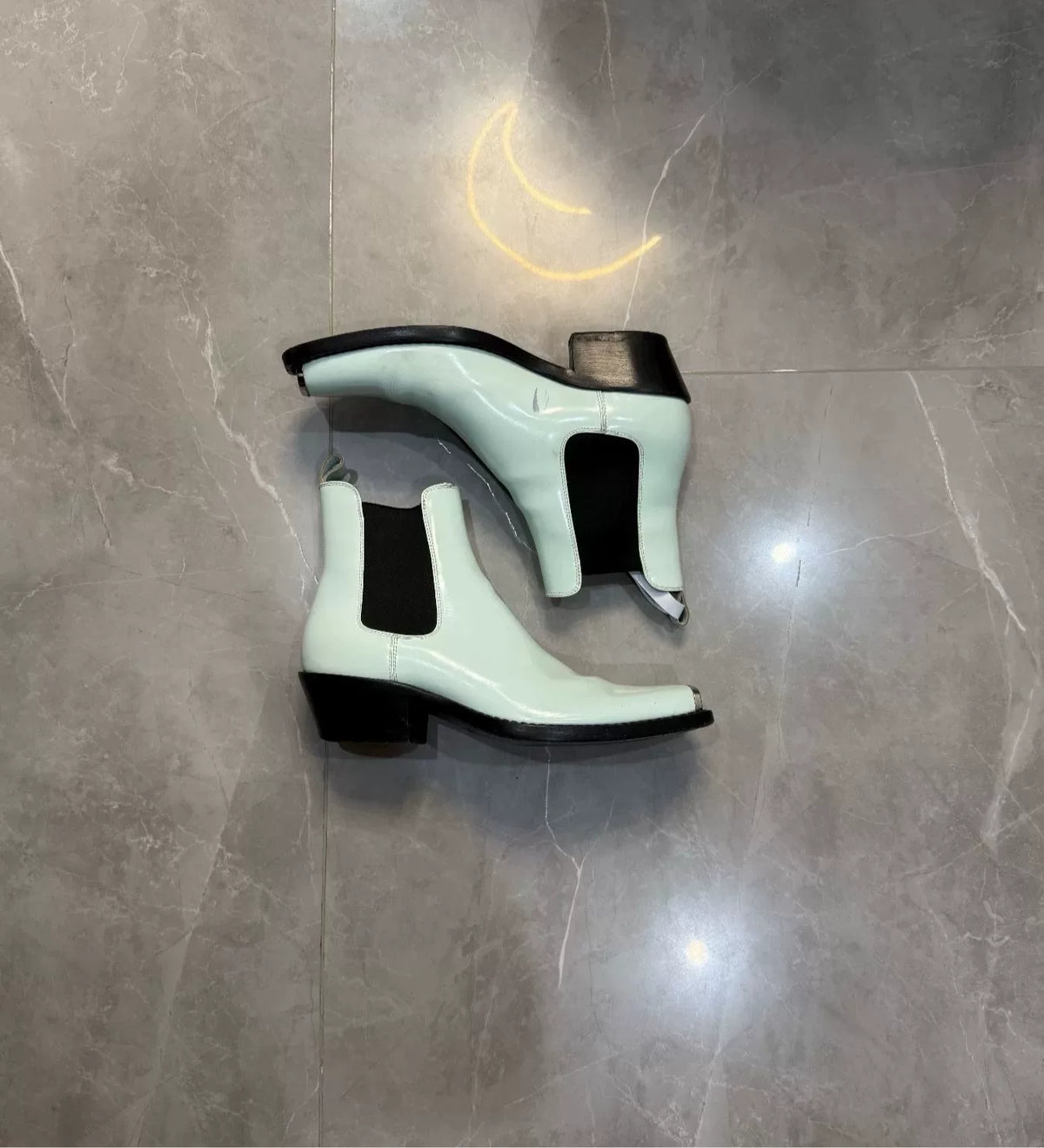 Calvin Klein SS06 Ck205w39nyc Patent Leather Chelsea Boots