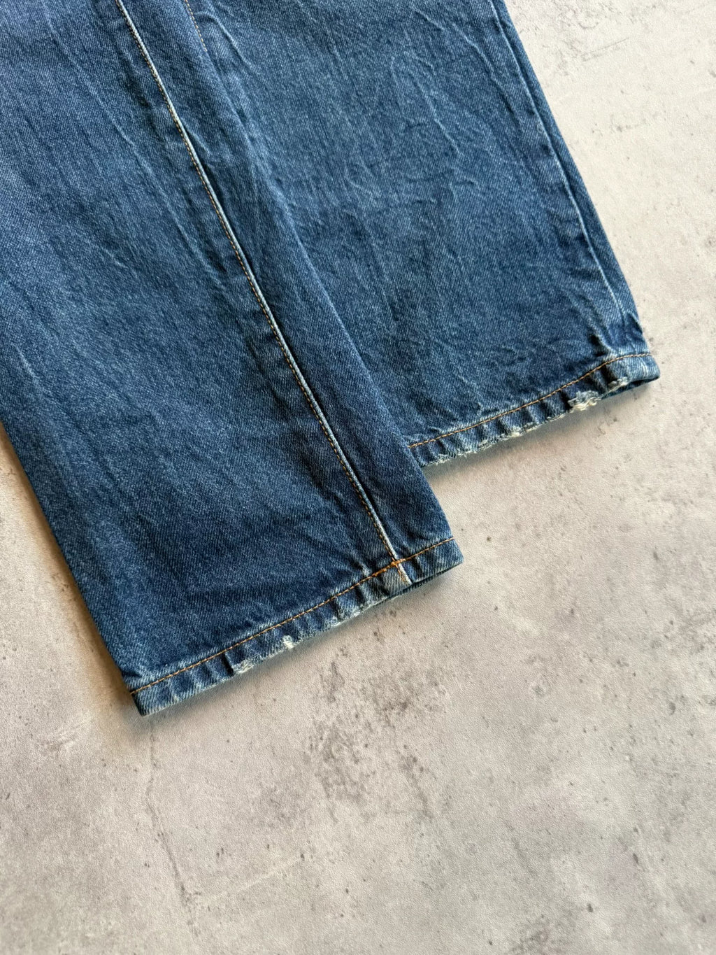 Saint Laurent 19SS Dark Blue Washed Distressed Denim Jeans