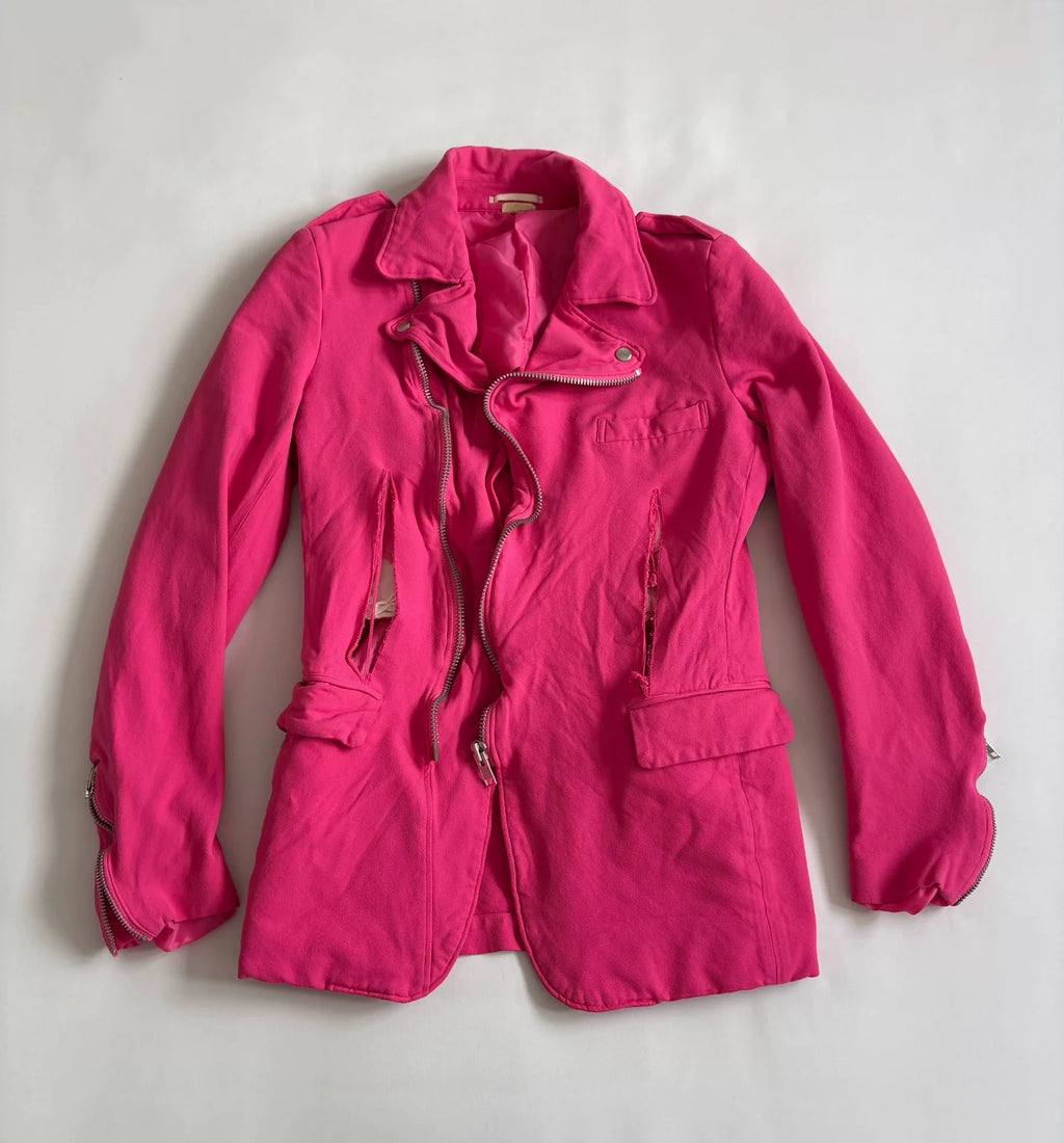 COMME des GARCONS pink biker jacket