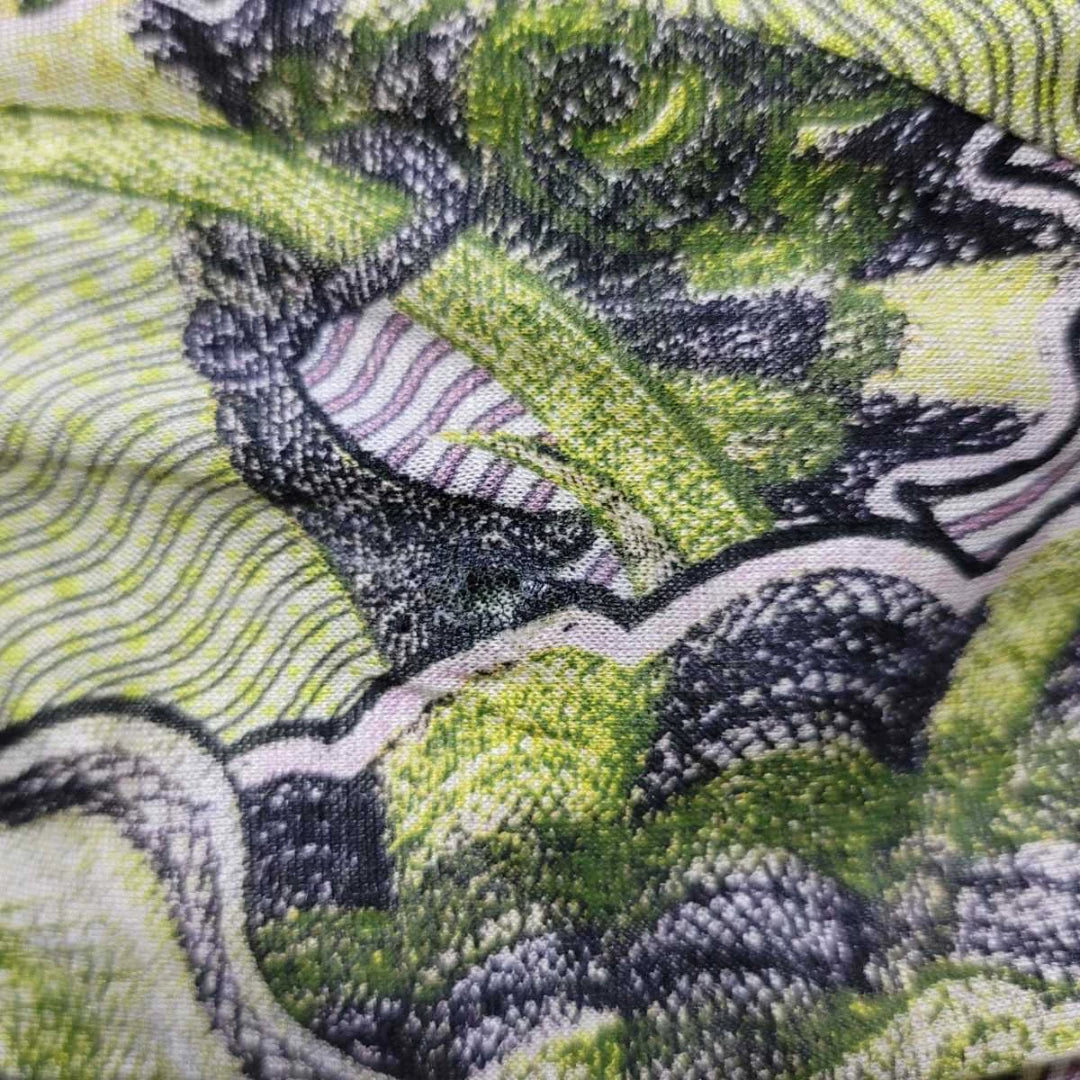 Jean Paul Gaultier Green Dragon Tattoo Bill Knit Rib Mesh Shirt