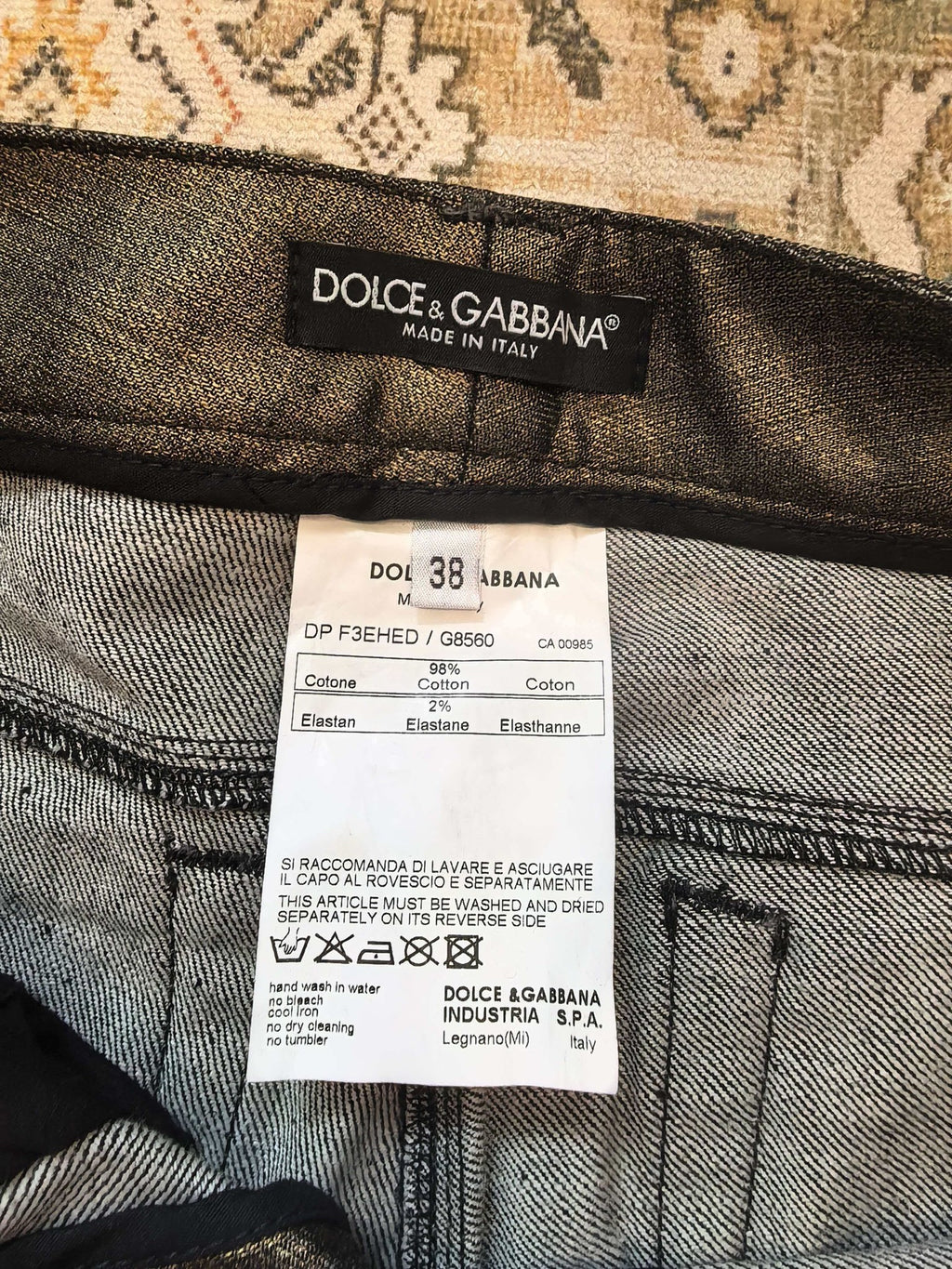 Dolce&Gabbana waxed-finish dress pants