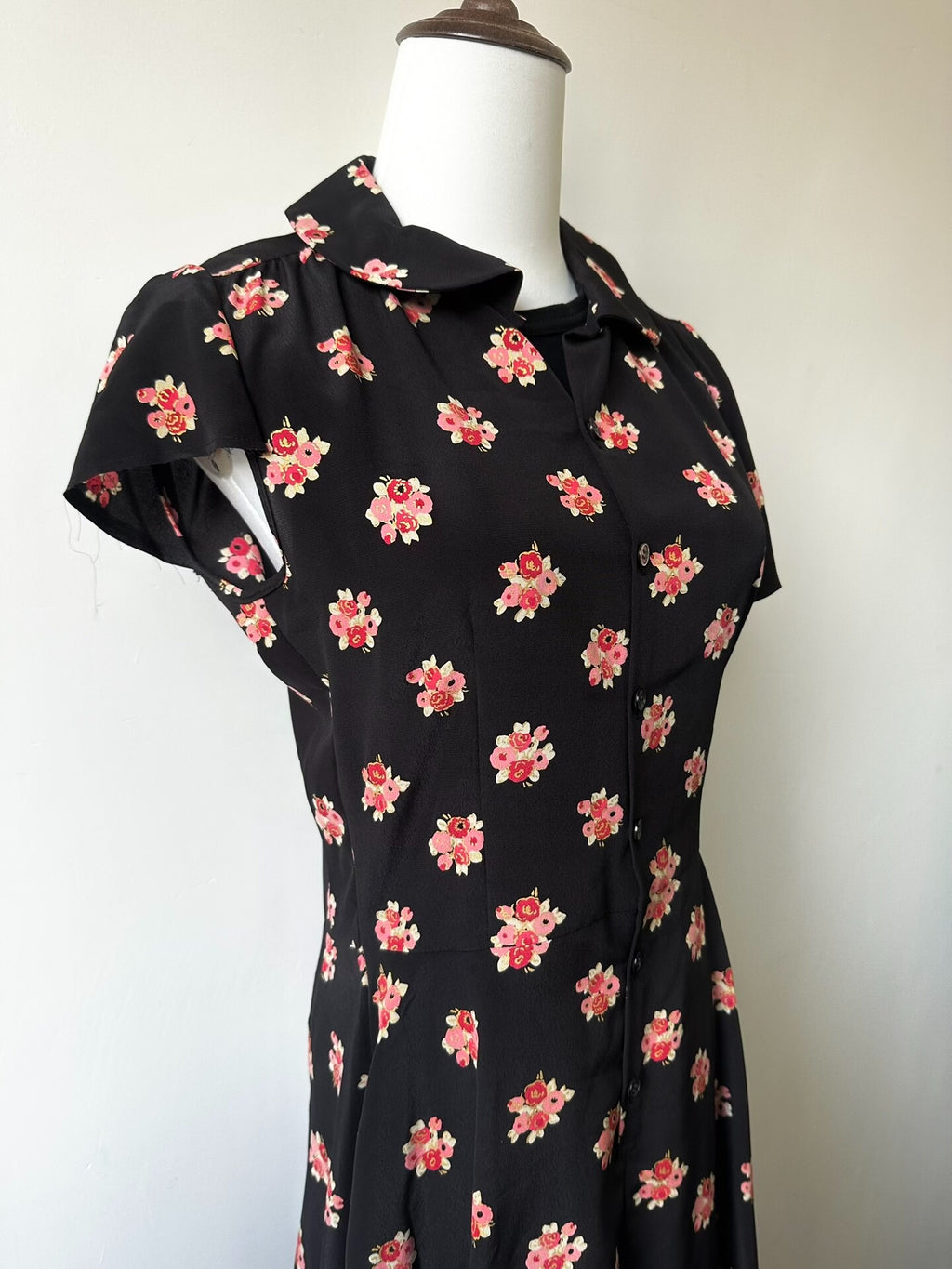 Runway Floral Asymmetric Drape Dress