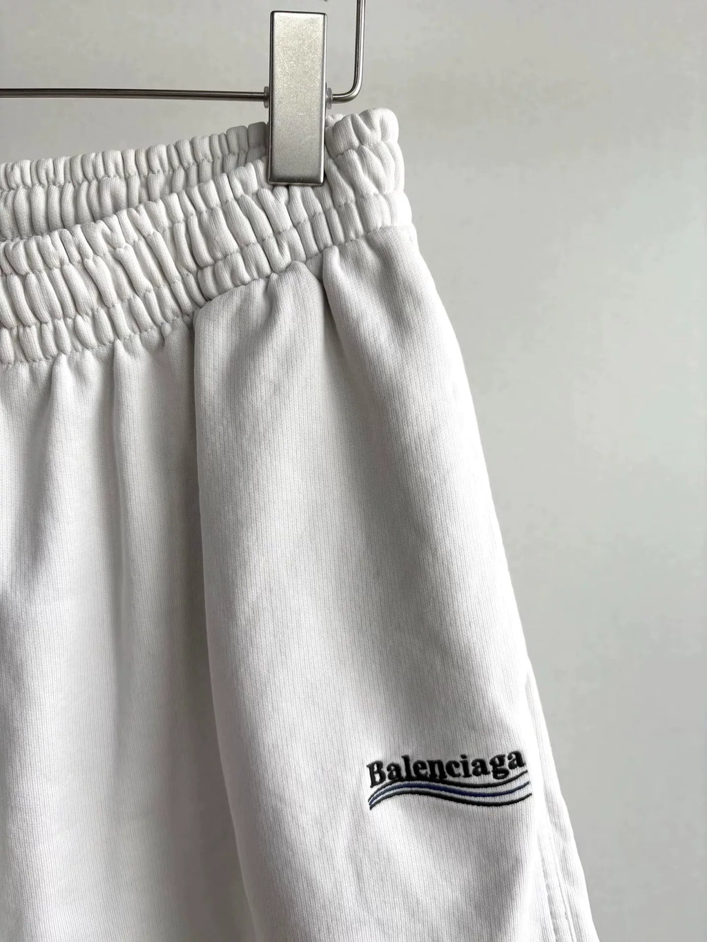 Balenciaga Off-White Cola Embroidered Cotton Shorts