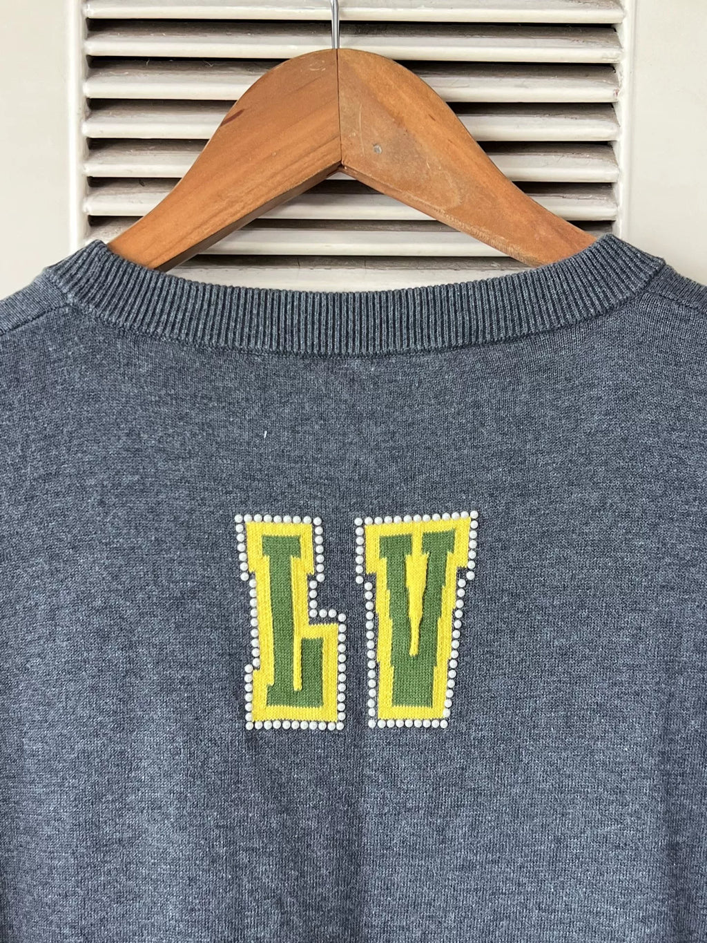 Louis Vuitton LV Dog Series Beaded Logo Knit Short-Sleeve T-Shirt