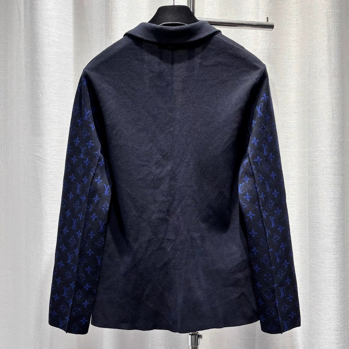 Louis Vuitton Black Logo-Print Cuffs Lambswool Sweater
