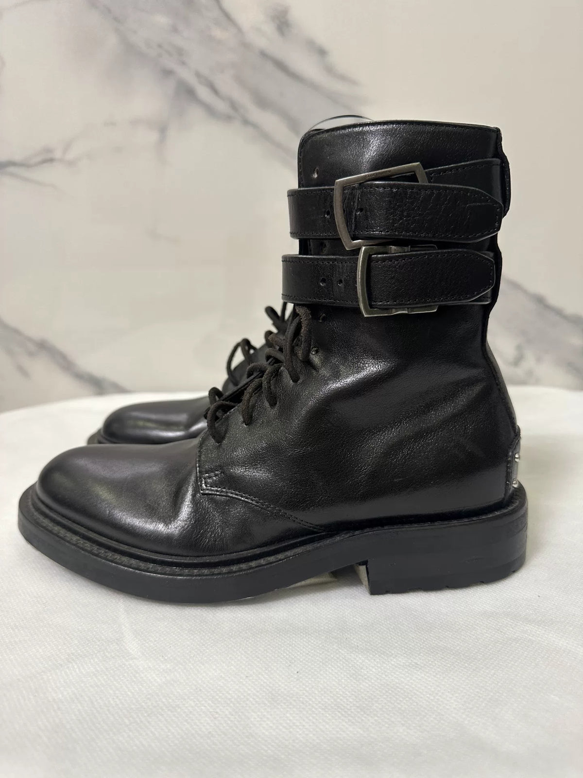 Saint Laurent Black Combat Boots