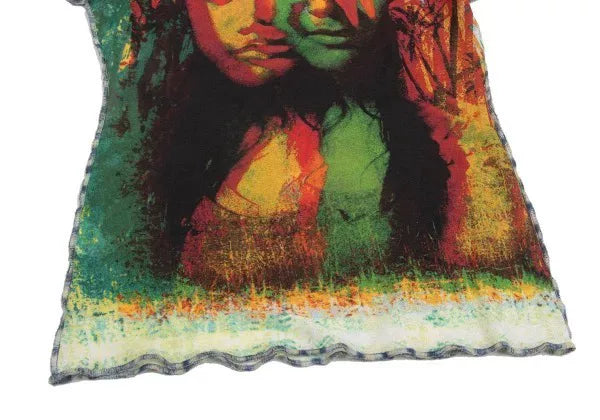 Jean Paul Gaultier Vintage Green Portrait Top