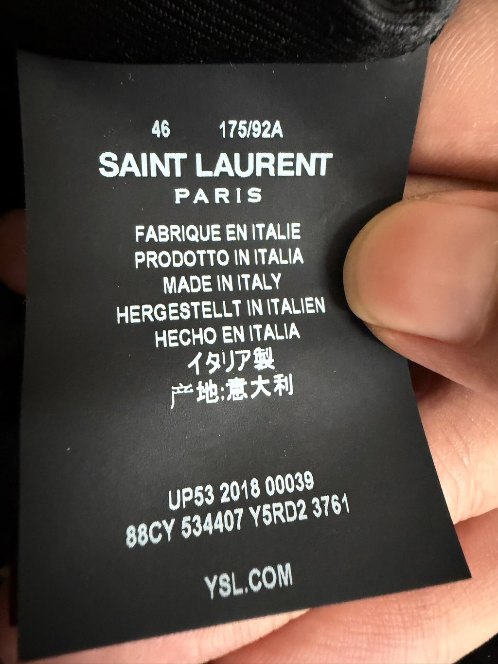 Saint Laurent Paris FW18 Distressed L01 1971 Back Print Leather Jacket