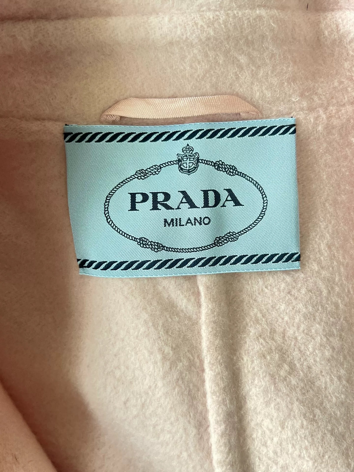 Prada Pink Cashmere Triangle Logo Cardigan