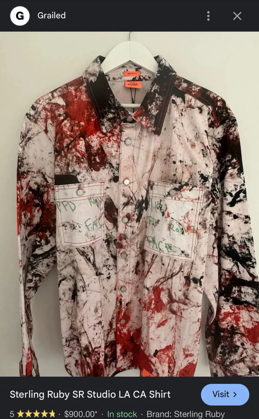 Raf Simons SS19 LA CA Paint Splatter Soto Shirt