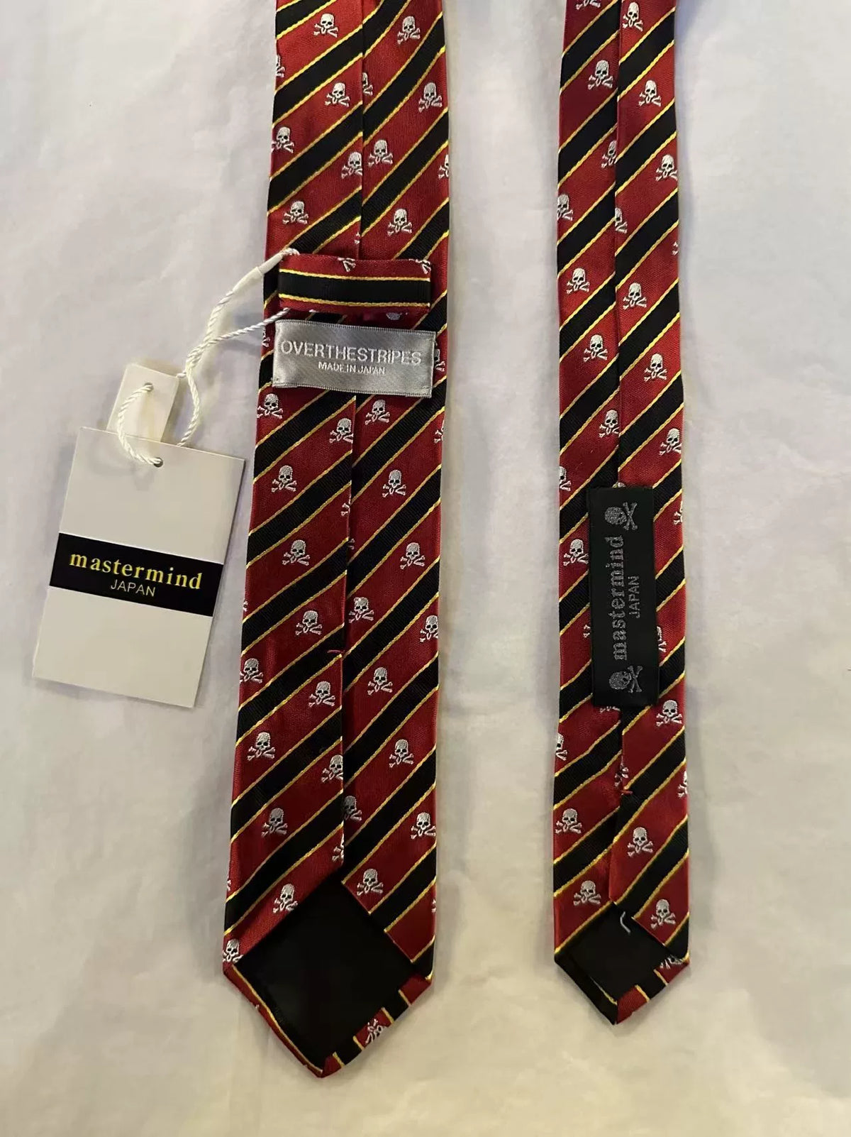 mastermind Japan × OVERTHESTRiPES Red Black Diagonal Stripe Silk Tie