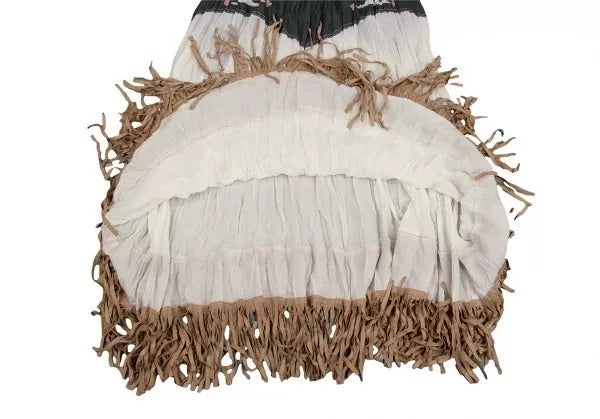Issey Miyake Vintage Brown Patterned Fringe Skirt