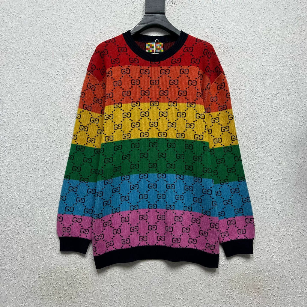 Gucci All-Over Vintage Rainbow Sweater