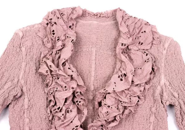 Issey Miyake Vintage Pink Lace Pleated Top