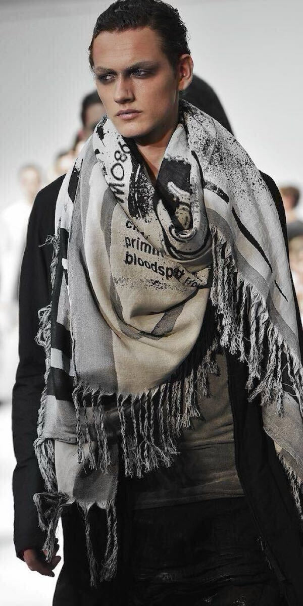 Julius_7 SS11 Killing Joke jacquard scarf large shawl