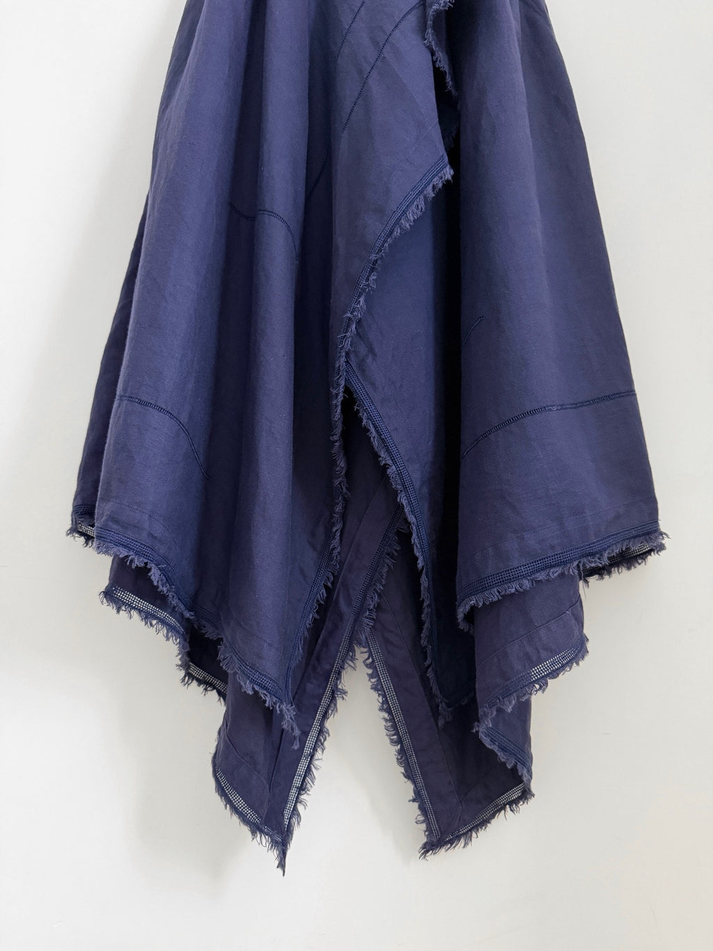 Issey Miyake 1980s Asymmetric Cotton Linen Skirt - Devines