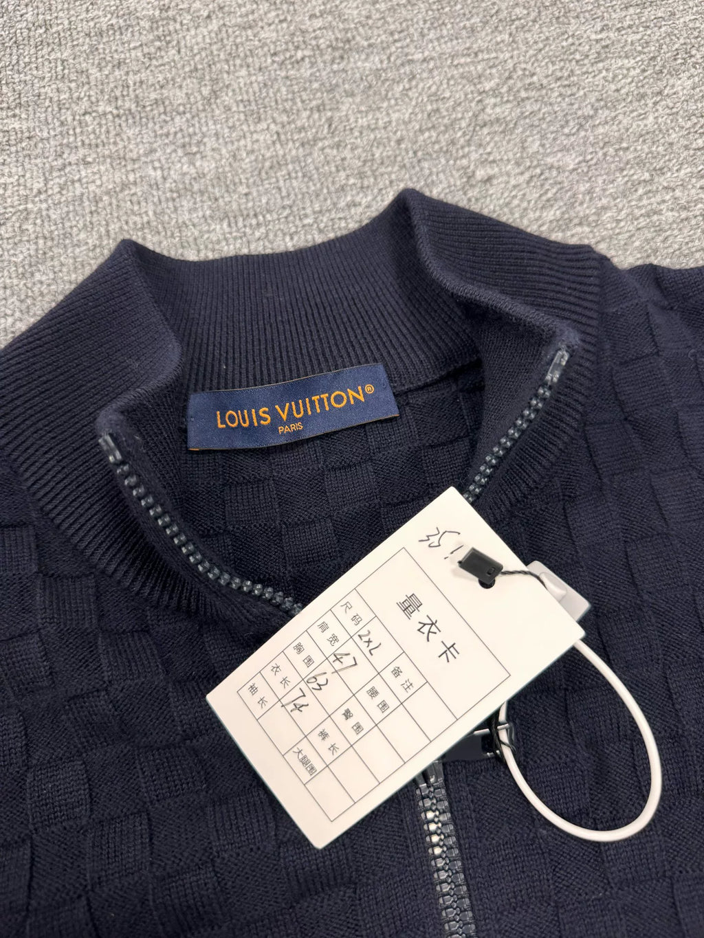 Louis Vuitton Black Plaid Knit Jacket