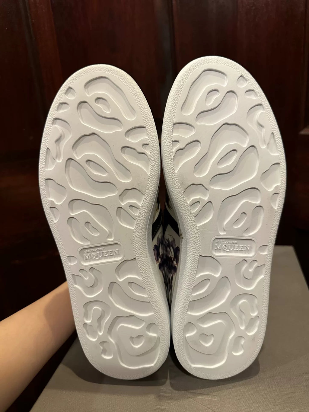 Alexander McQueen SS17 White Floral Print Platform Sneakers