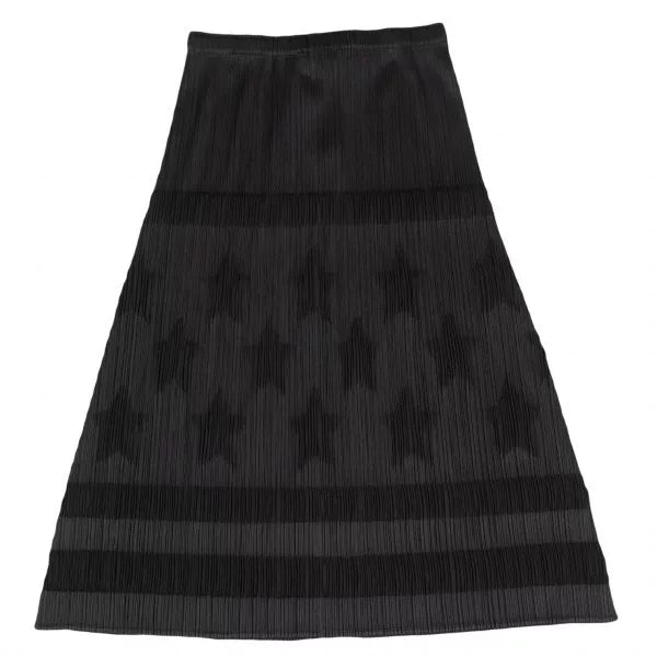 Issey Miyake Vintage Black Star Pleated Skirt