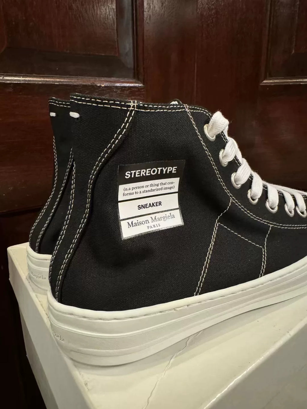 Maison Margiela Black Stereotype High-Top Canvas Sneakers