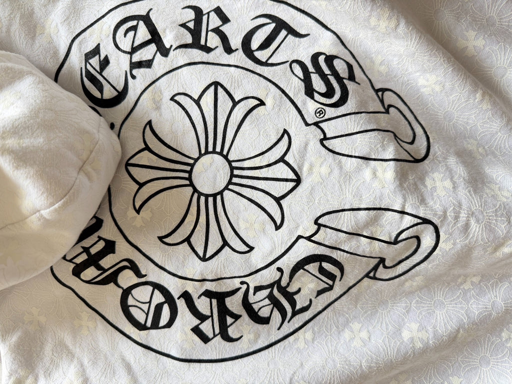Chrome Hearts White Cross Sanskrit Print Hoodie