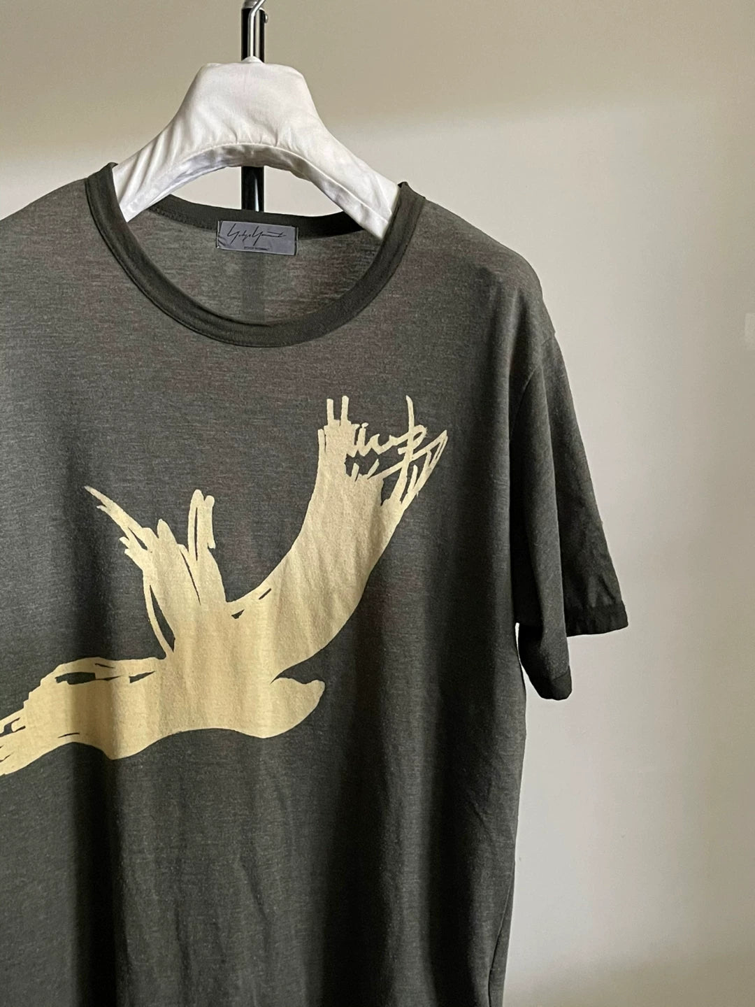 Yohji Yamamoto FW11 First Year “Bird” Crow Dip‑Dyed T‑shirt