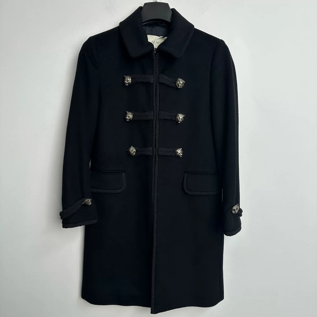 Gucci Black Collared Wool Coat