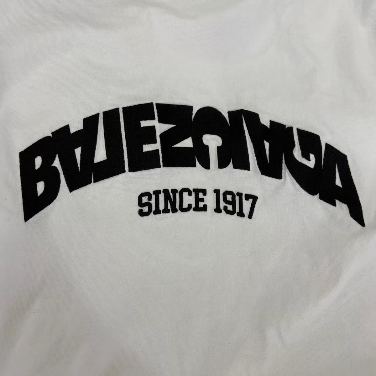Balenciaga White Inverted Embroidered Slogan T-Shirt