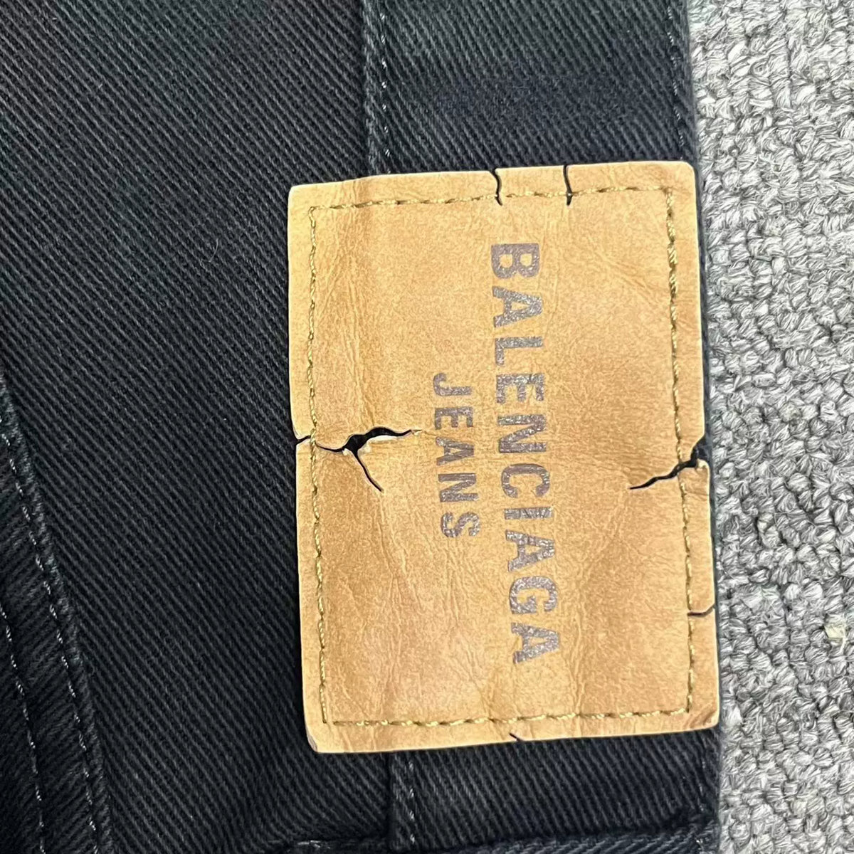 Balenciaga Black Solid Straight-Leg Jeans