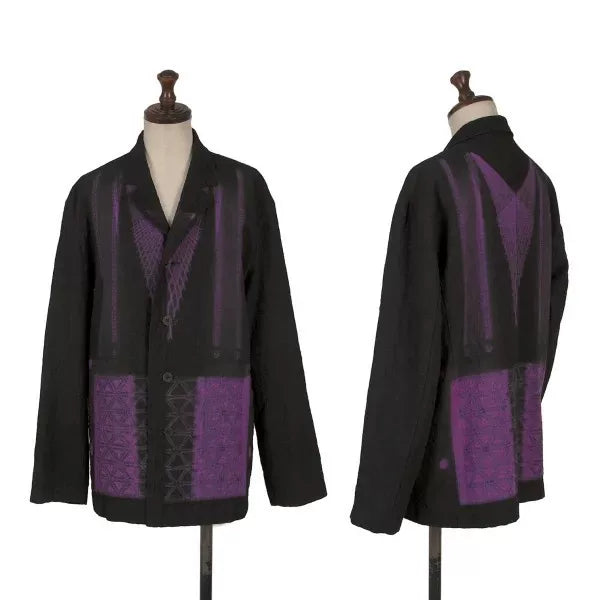 Issey Miyake Vintage Purple Pattern Suit Jacket